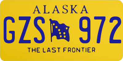 AK license plate GZS972