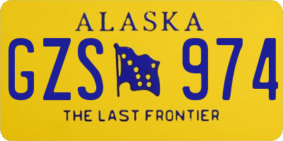 AK license plate GZS974