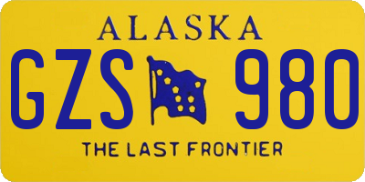 AK license plate GZS980