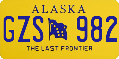 AK license plate GZS982