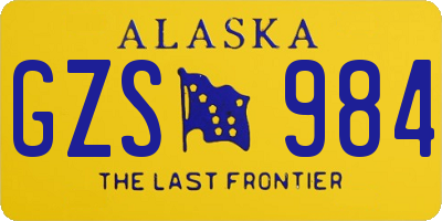 AK license plate GZS984