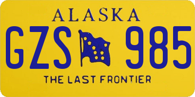 AK license plate GZS985