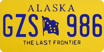 AK license plate GZS986