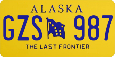 AK license plate GZS987