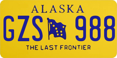 AK license plate GZS988