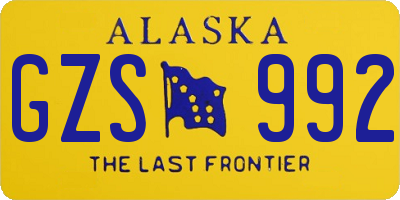 AK license plate GZS992