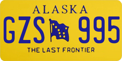 AK license plate GZS995