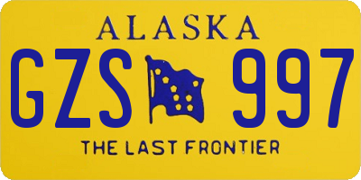 AK license plate GZS997