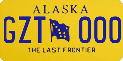 AK license plate GZT000