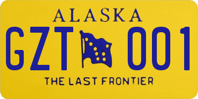 AK license plate GZT001