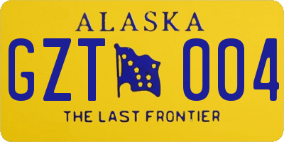 AK license plate GZT004