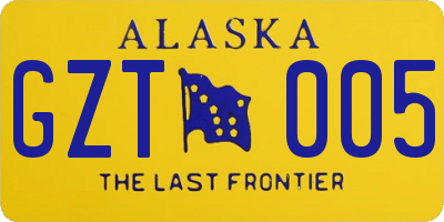 AK license plate GZT005