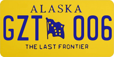 AK license plate GZT006