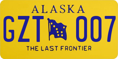 AK license plate GZT007