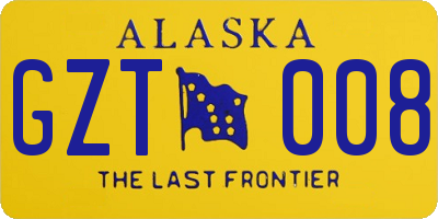 AK license plate GZT008