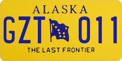 AK license plate GZT011