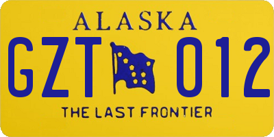 AK license plate GZT012