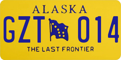 AK license plate GZT014