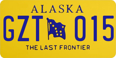 AK license plate GZT015