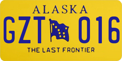 AK license plate GZT016