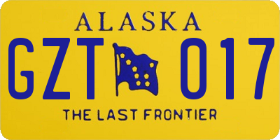 AK license plate GZT017