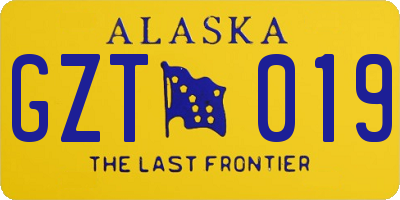 AK license plate GZT019