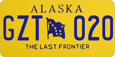 AK license plate GZT020