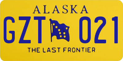 AK license plate GZT021