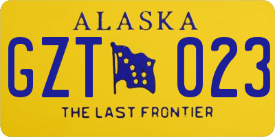 AK license plate GZT023