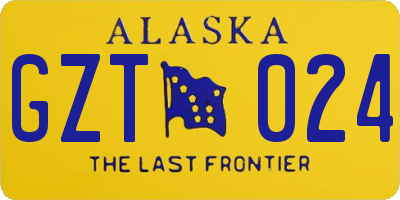 AK license plate GZT024