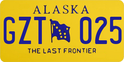 AK license plate GZT025