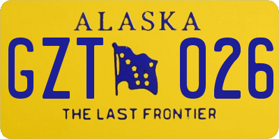 AK license plate GZT026