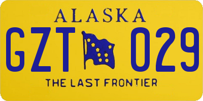 AK license plate GZT029