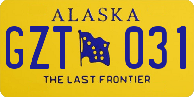 AK license plate GZT031