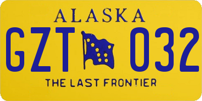 AK license plate GZT032