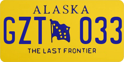 AK license plate GZT033