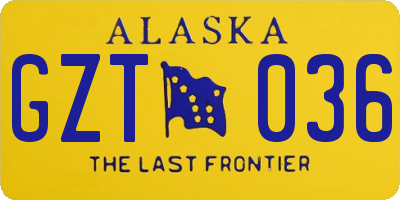 AK license plate GZT036