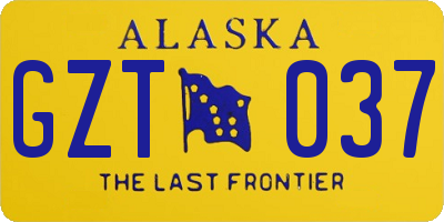 AK license plate GZT037