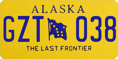 AK license plate GZT038