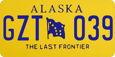 AK license plate GZT039