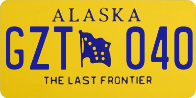 AK license plate GZT040