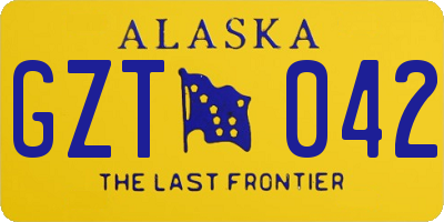 AK license plate GZT042