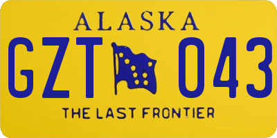 AK license plate GZT043