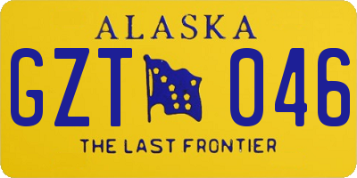 AK license plate GZT046