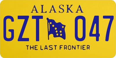 AK license plate GZT047