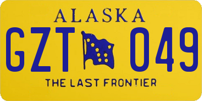 AK license plate GZT049