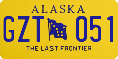 AK license plate GZT051