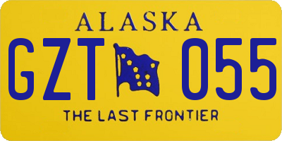 AK license plate GZT055