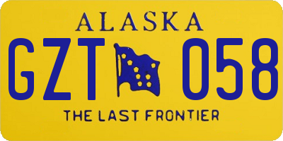 AK license plate GZT058