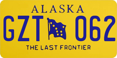 AK license plate GZT062